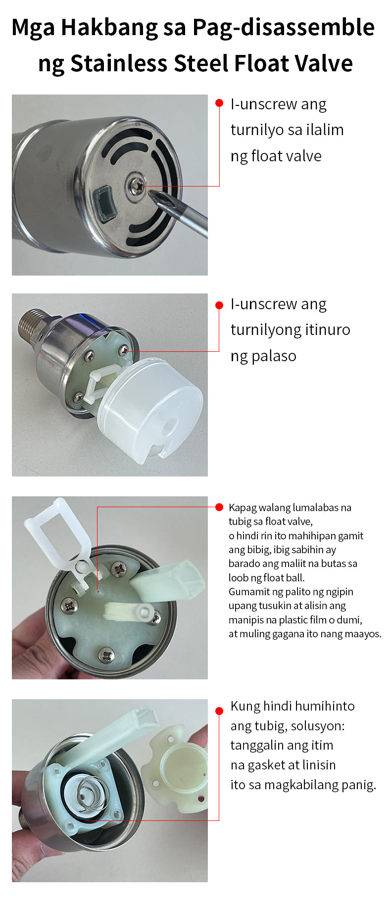 SUS304 stainless steel automatic water level controller, float ball valve suitable for water tanks, ponds, water towers, swimming pools, etc