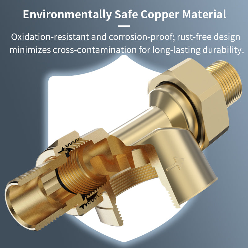 Pre water filter made of brass, stainless steel, and high-quality plastic material, with a stainless steel filter screen