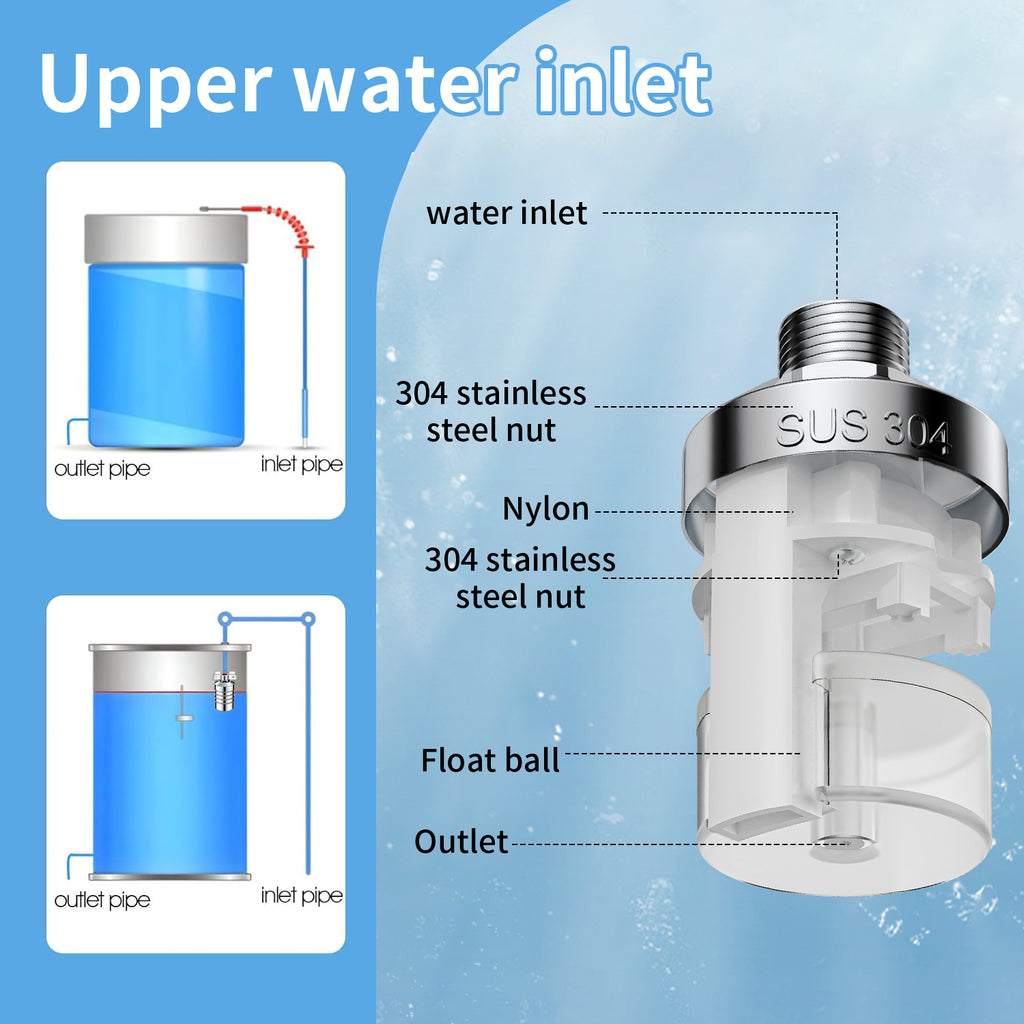 SUS304 stainless steel automatic water level controller, float ball valve suitable for water tanks, ponds, water towers, swimming pools, etc