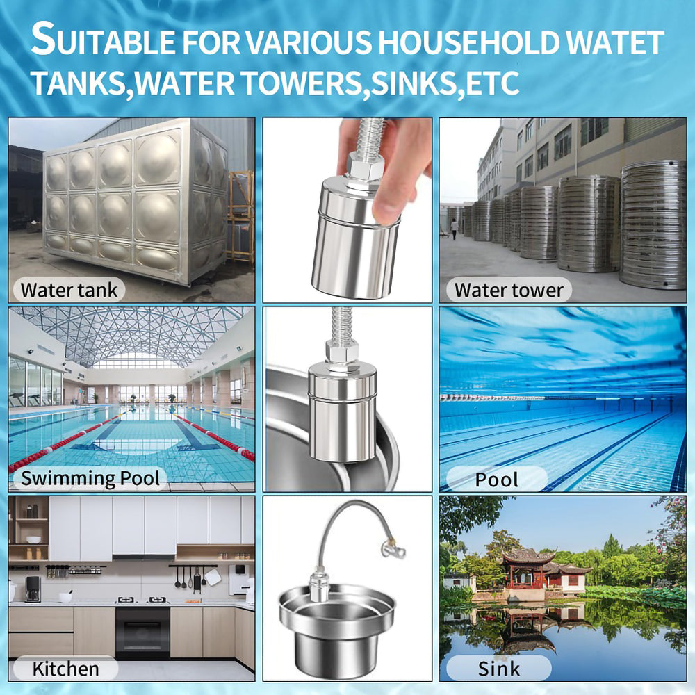 SUS304 stainless steel automatic water level controller, float ball valve suitable for water tanks, ponds, water towers, swimming pools, etc